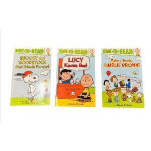 Ready To Read Level Two 3-Peanuts Charlie Brown Paperback Learning Books‎ Set